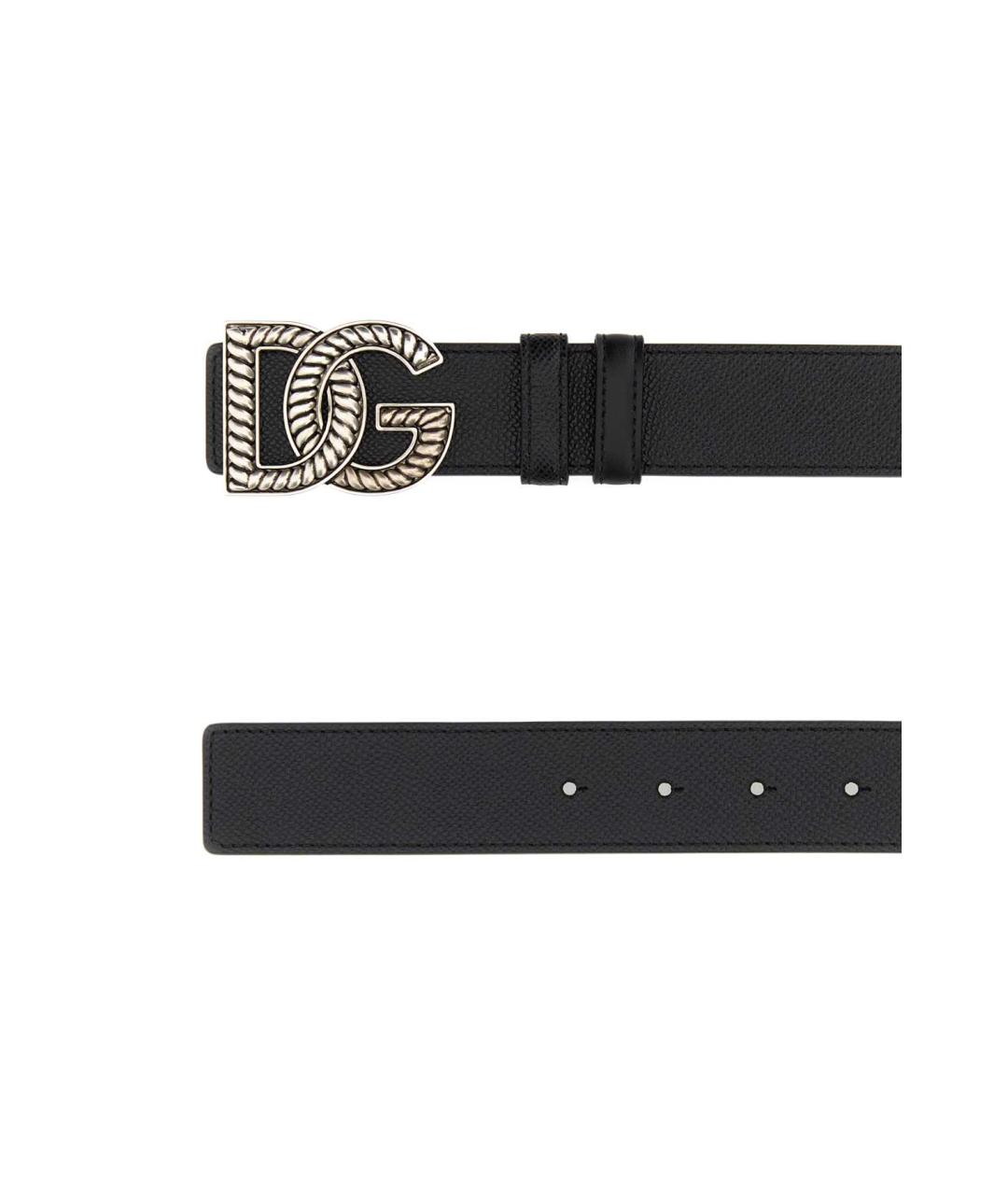 DOLCE&GABBANA Черный кожаный ремень, фото 2