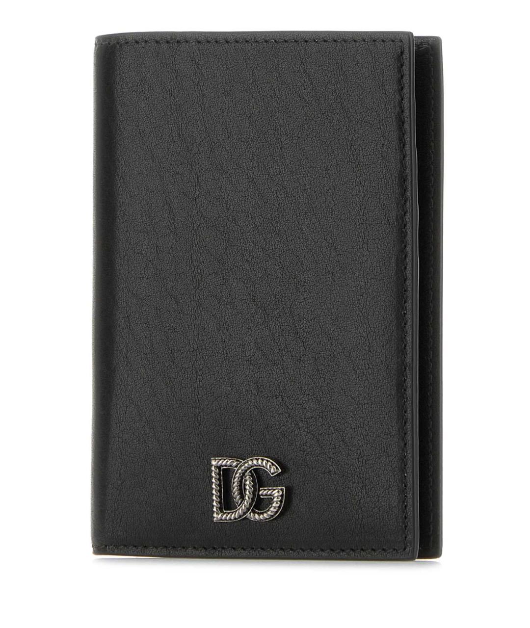 DOLCE&GABBANA Черный кожаный кошелек, фото 2