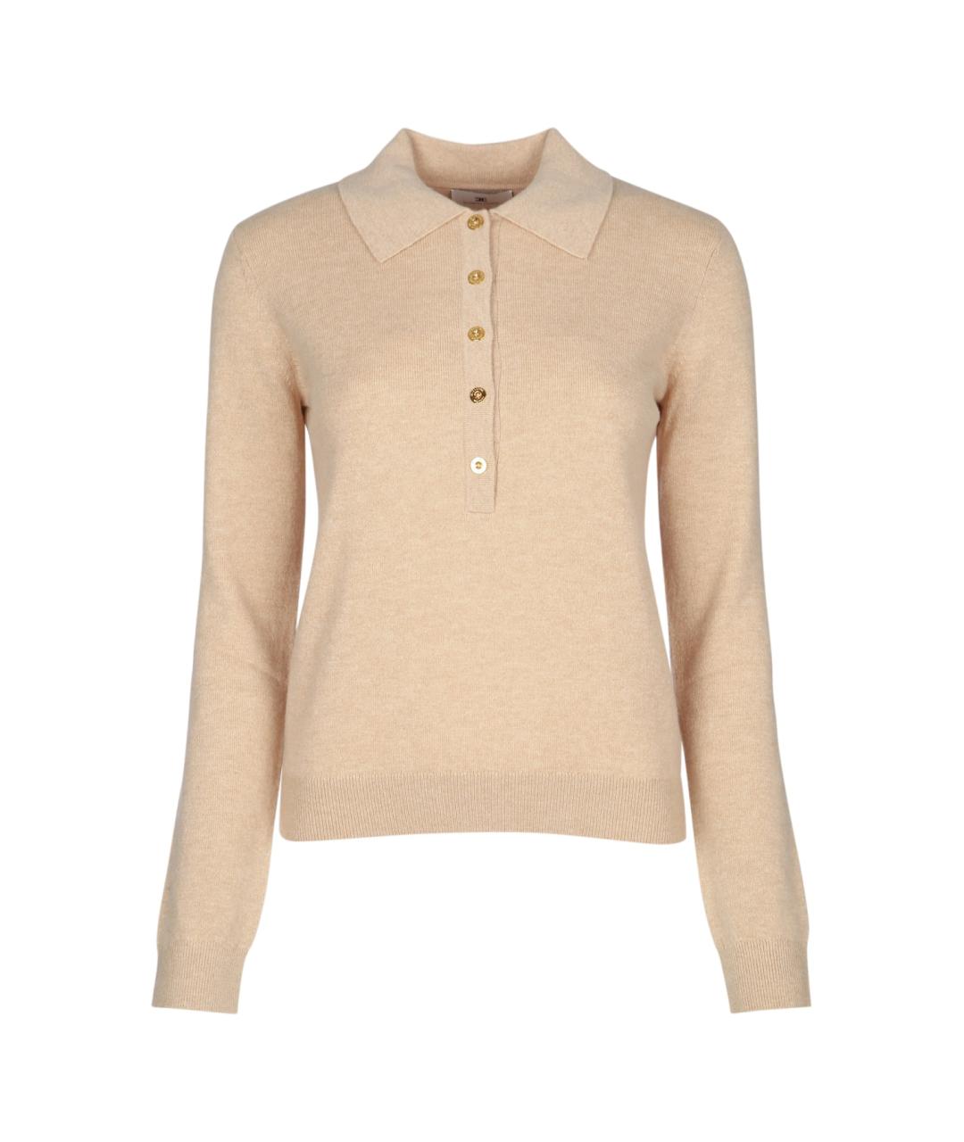 ELISABETTA FRANCHI Бежевый кашемировый джемпер / свитер, фото 1