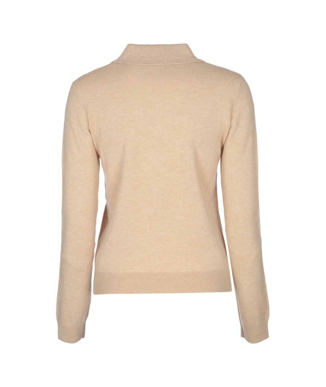 ELISABETTA FRANCHI Бежевый кашемировый джемпер / свитер, фото 2