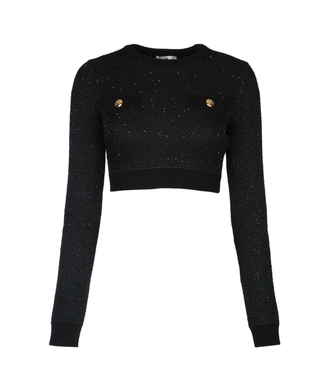 ELISABETTA FRANCHI Черный полиэстеровый джемпер / свитер, фото 1