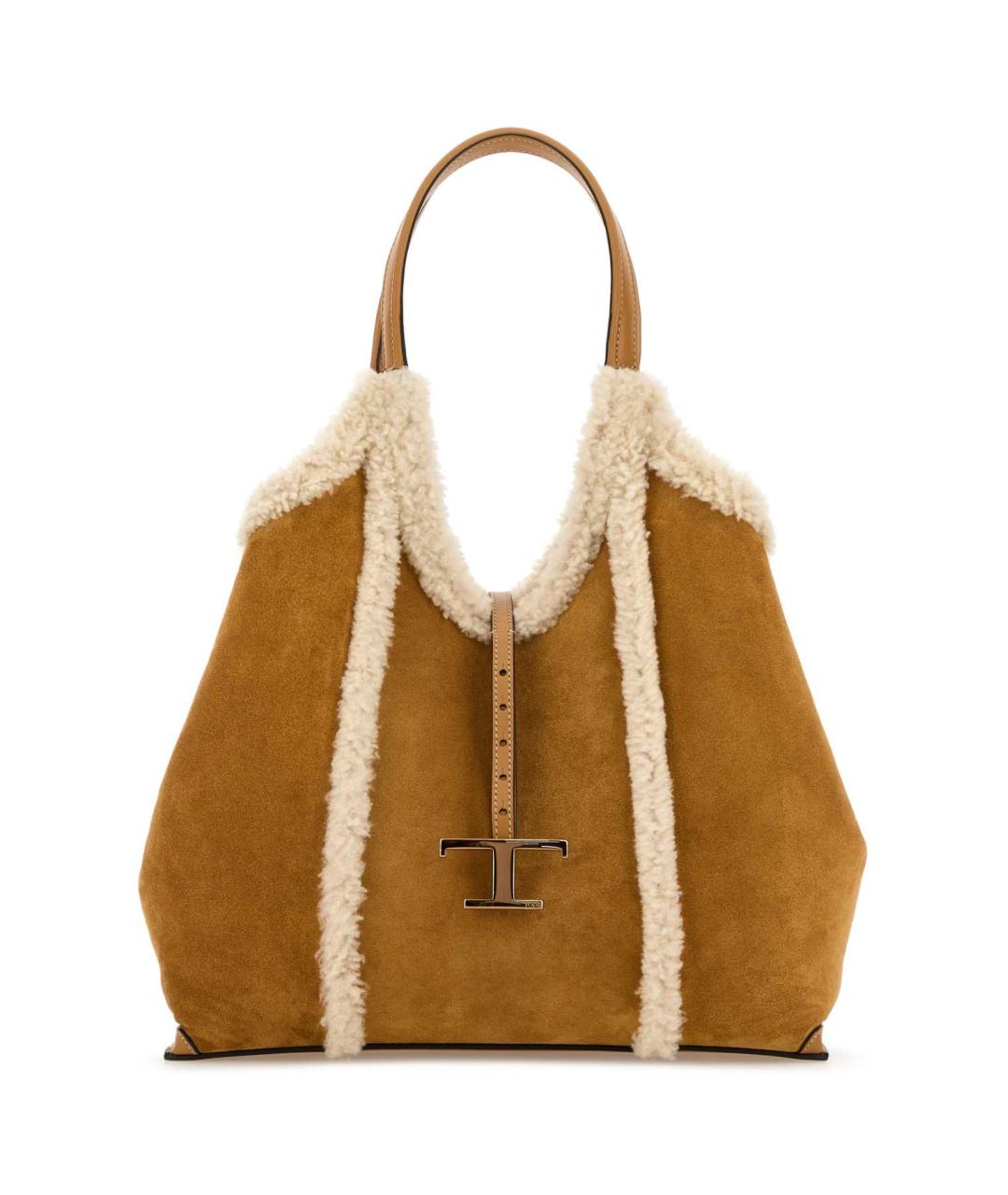 TOD'S Бежевая замшевая сумка тоут, фото 1