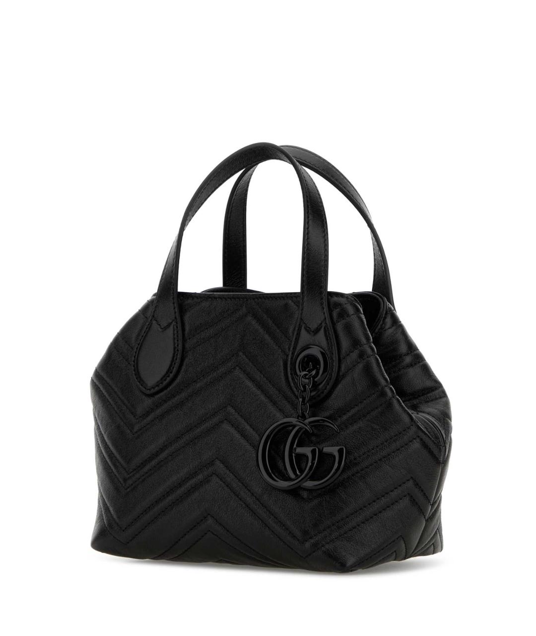 GUCCI Черная кожаная сумка с короткими ручками, фото 2