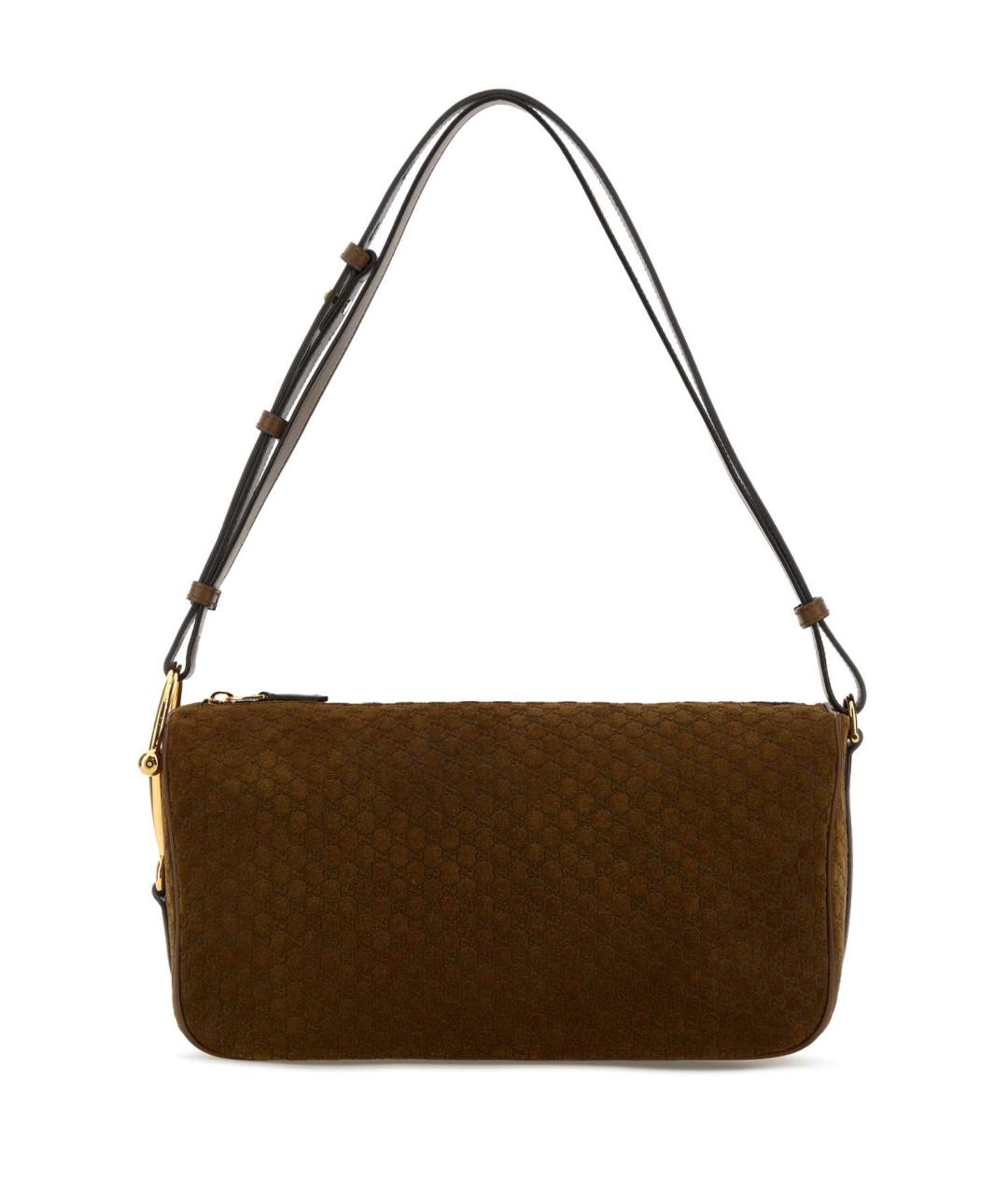 GUCCI Бежевая замшевая сумка через плечо, фото 1