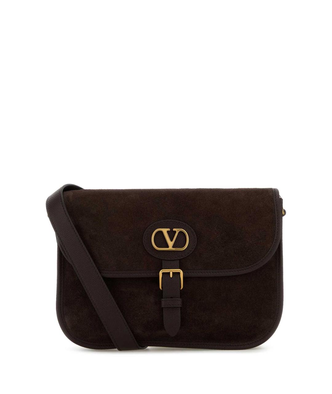 VALENTINO Коричневая замшевая сумка на плечо, фото 1