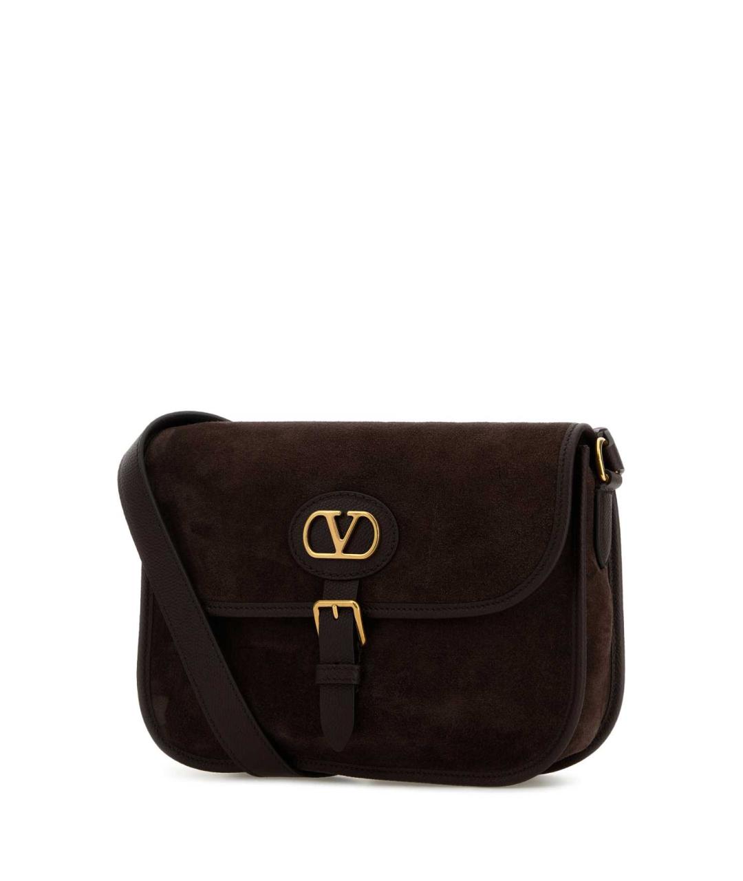 VALENTINO Коричневая замшевая сумка на плечо, фото 2