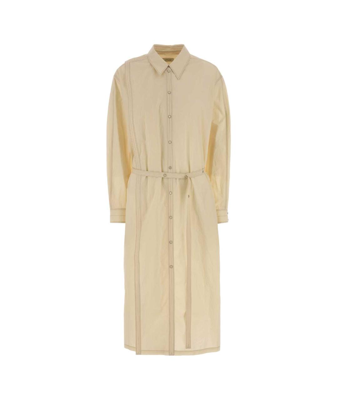 LEMAIRE Бежевое хлопковое повседневное платье, фото 1