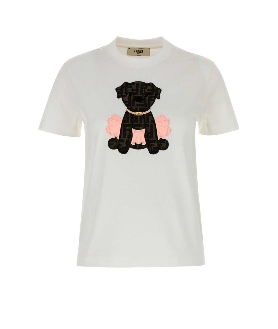 FENDI Белая хлопковая футболка, фото 1