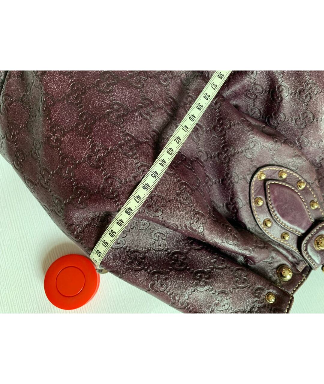 GUCCI Фиолетовая кожаная сумка тоут, фото 7