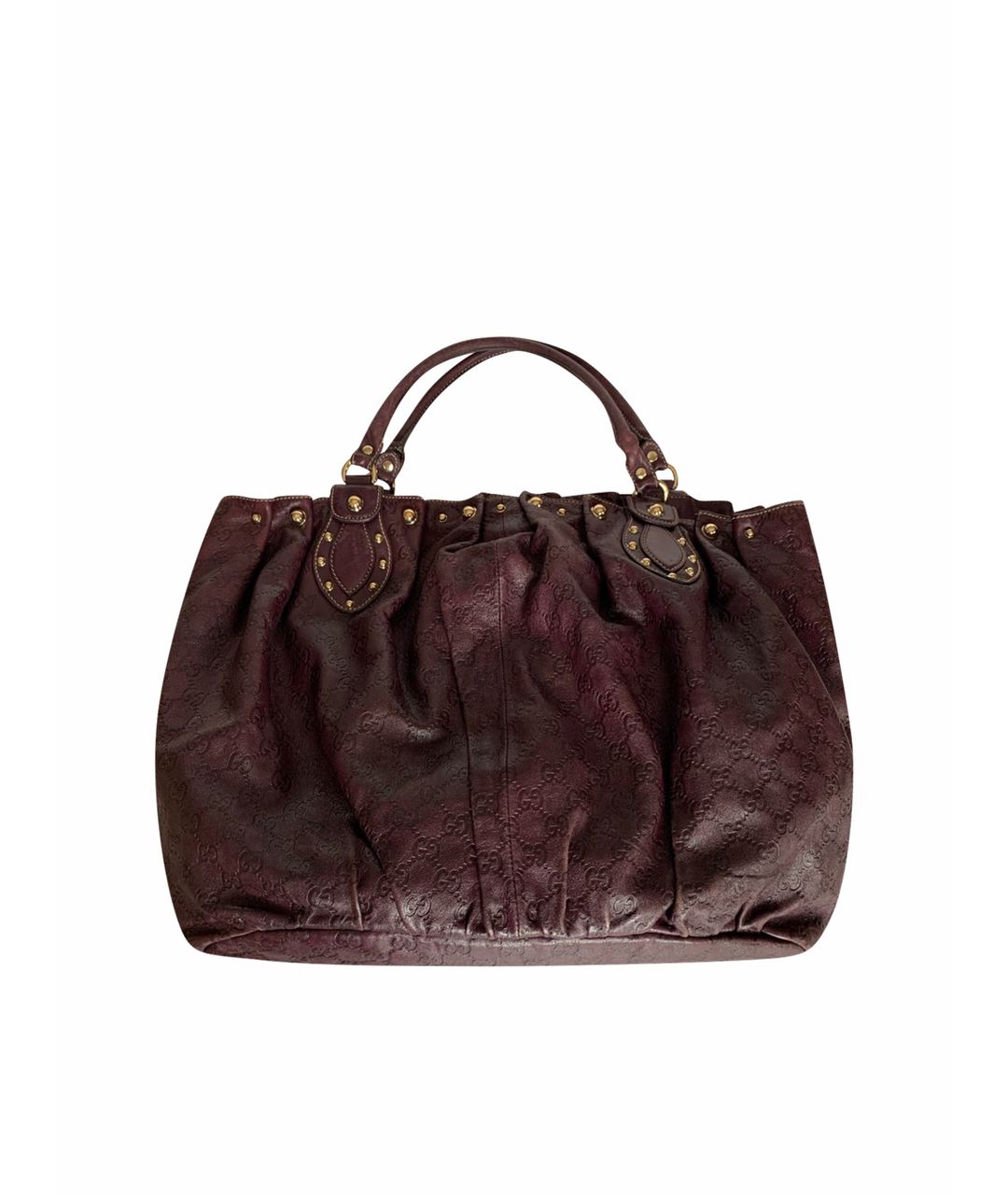GUCCI Фиолетовая кожаная сумка тоут, фото 1