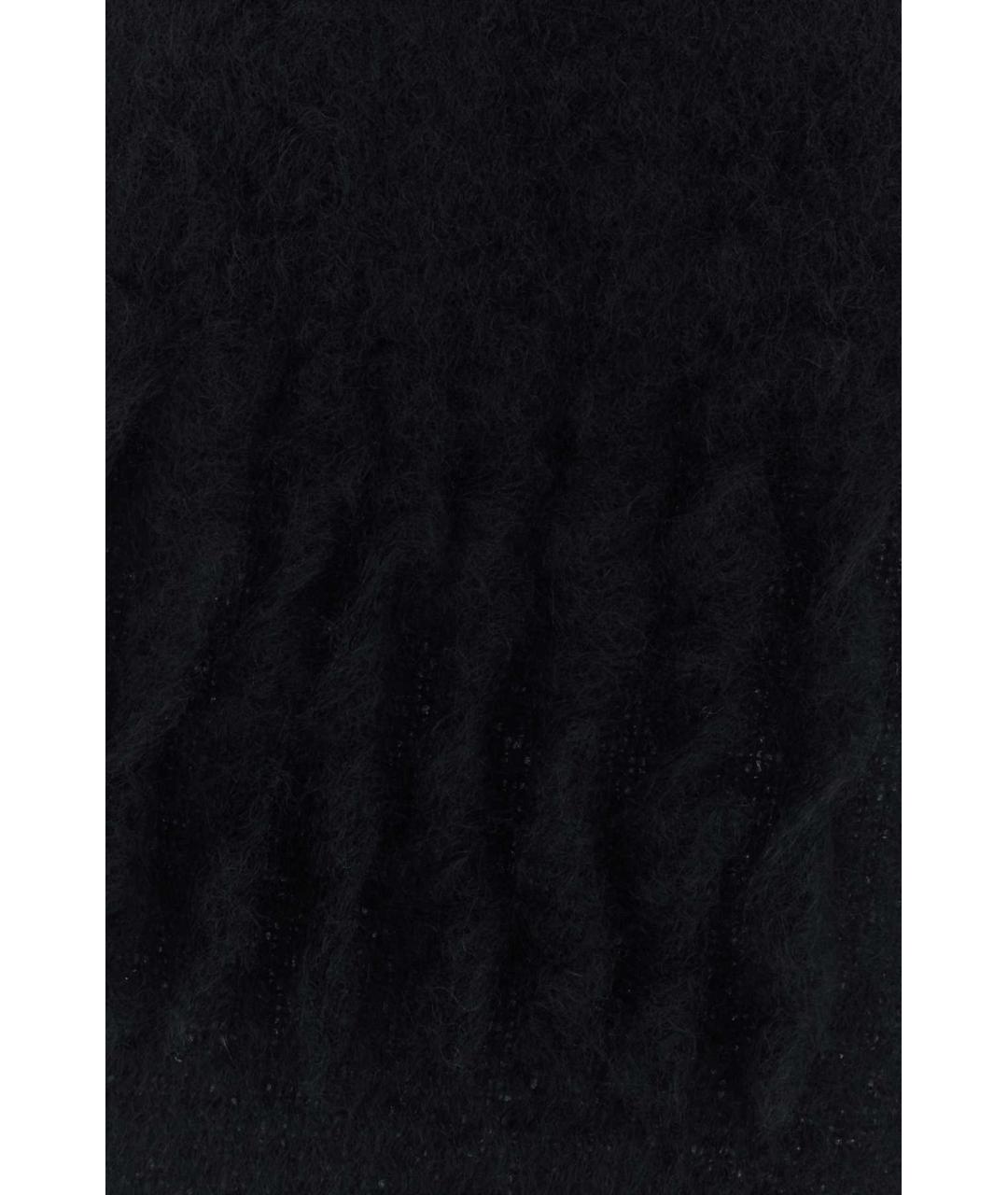 LOEWE Черный шерстяной шарф, фото 2