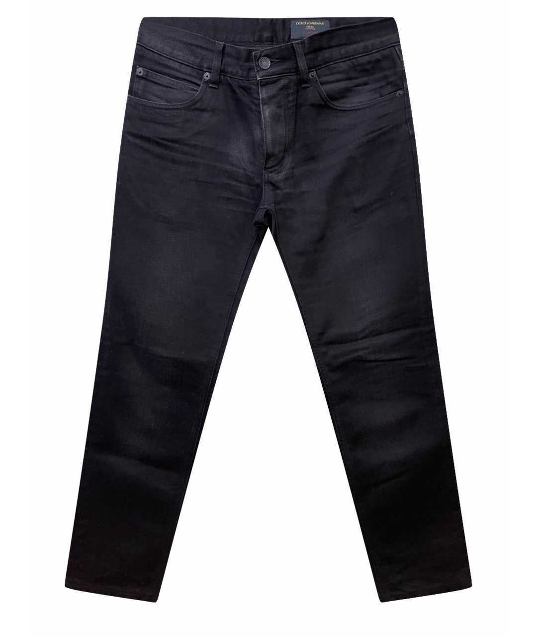 DOLCE&GABBANA Черные хлопковые прямые джинсы, фото 1