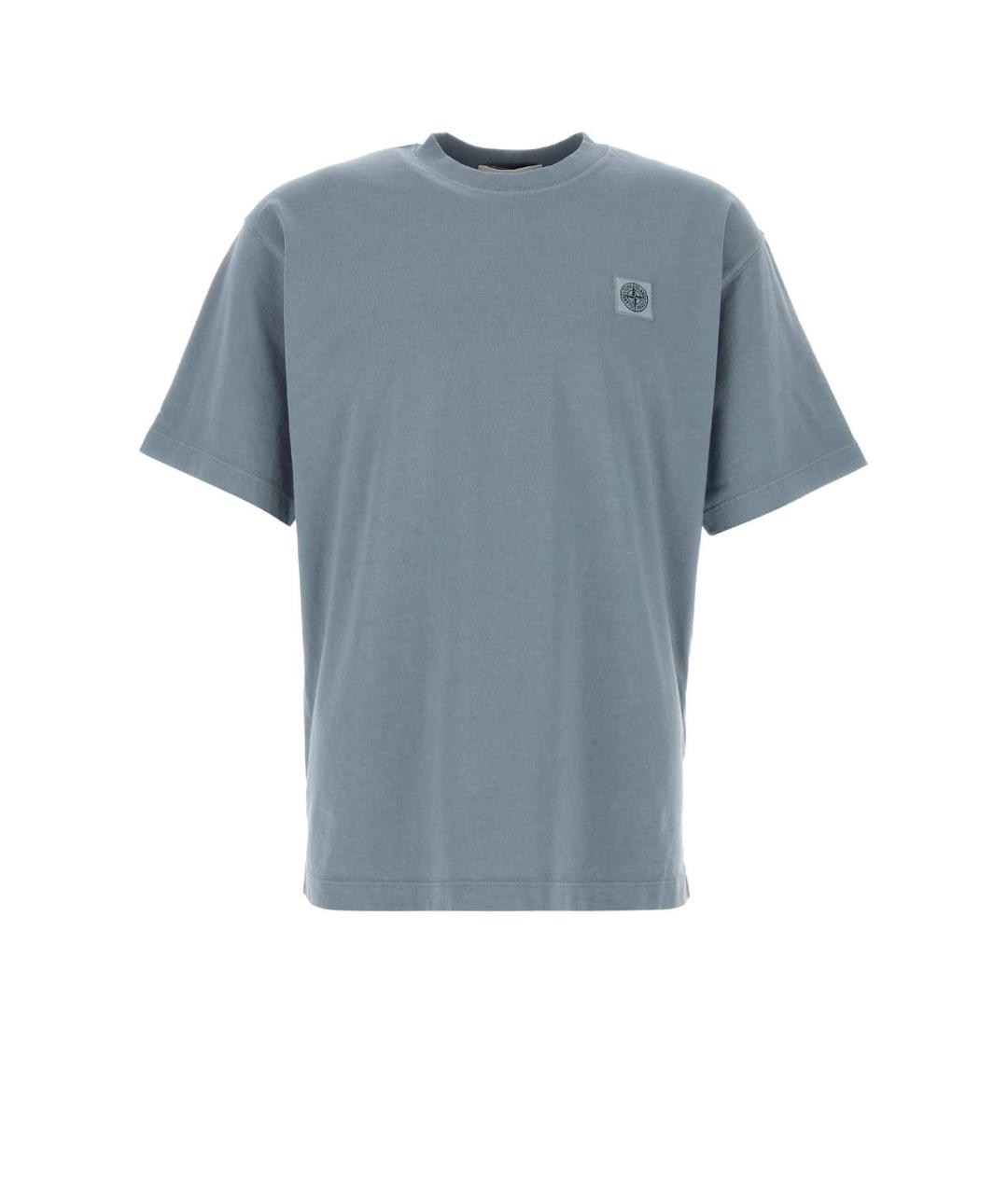 STONE ISLAND Голубая хлопковая футболка, фото 1