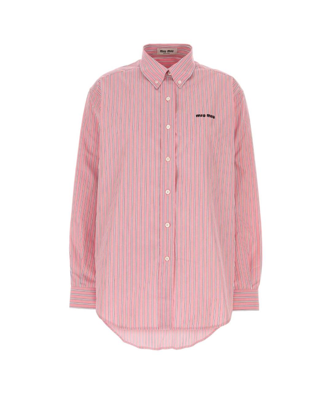 MIU MIU Розовая хлопковая рубашка, фото 1