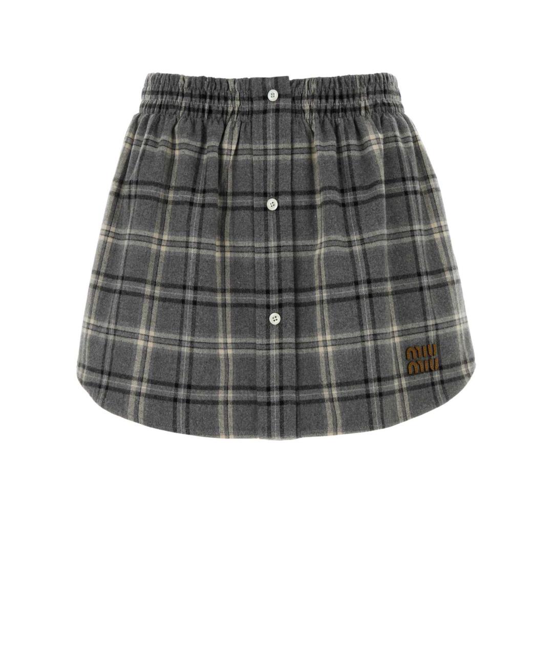 MIU MIU Мульти хлопковая юбка мини, фото 1