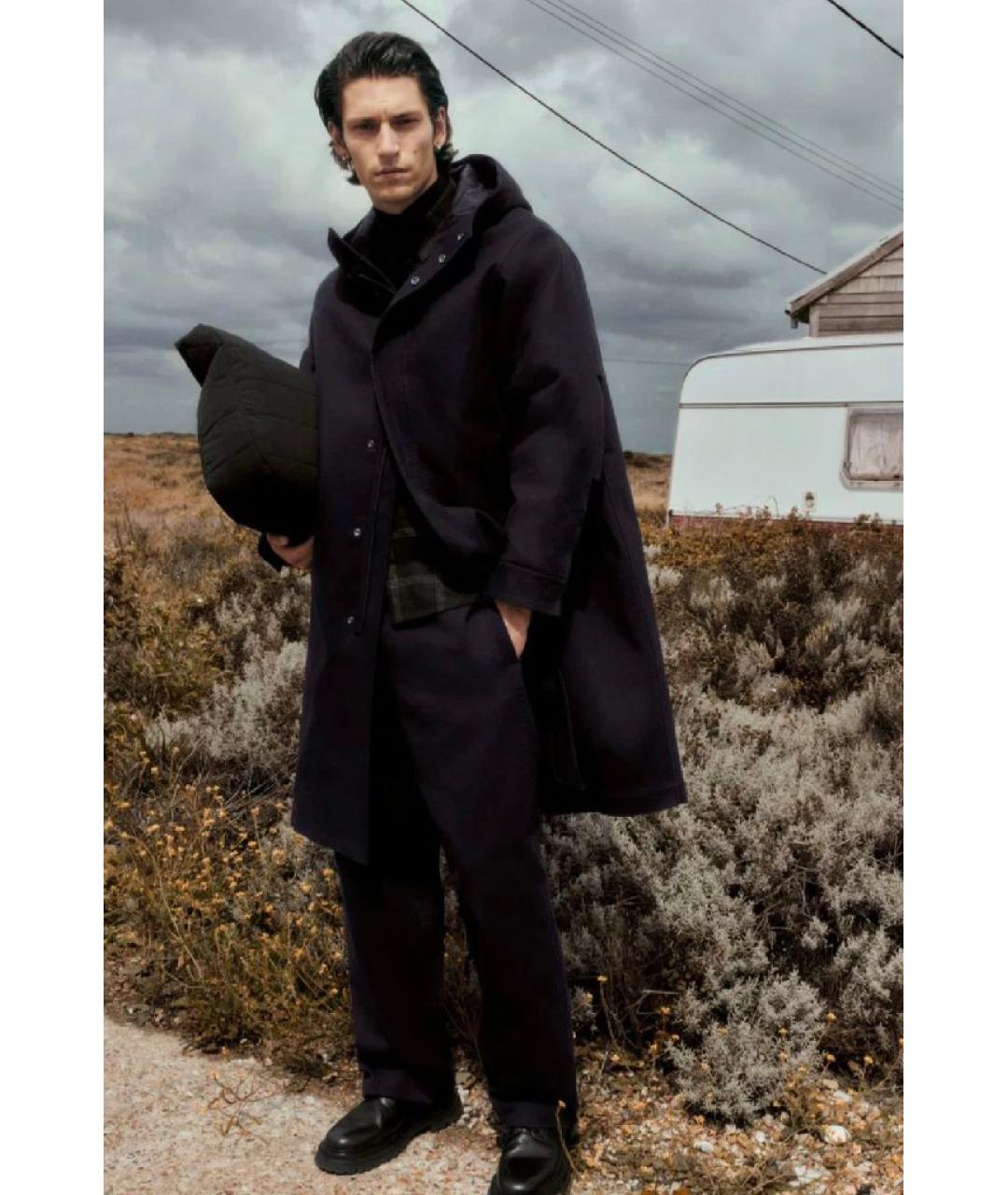 COS Темно-синяя хлопко-эластановая парка, фото 3