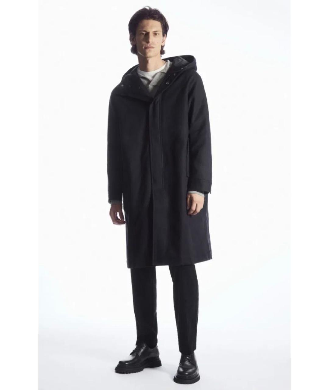 COS Темно-синяя хлопко-эластановая парка, фото 5