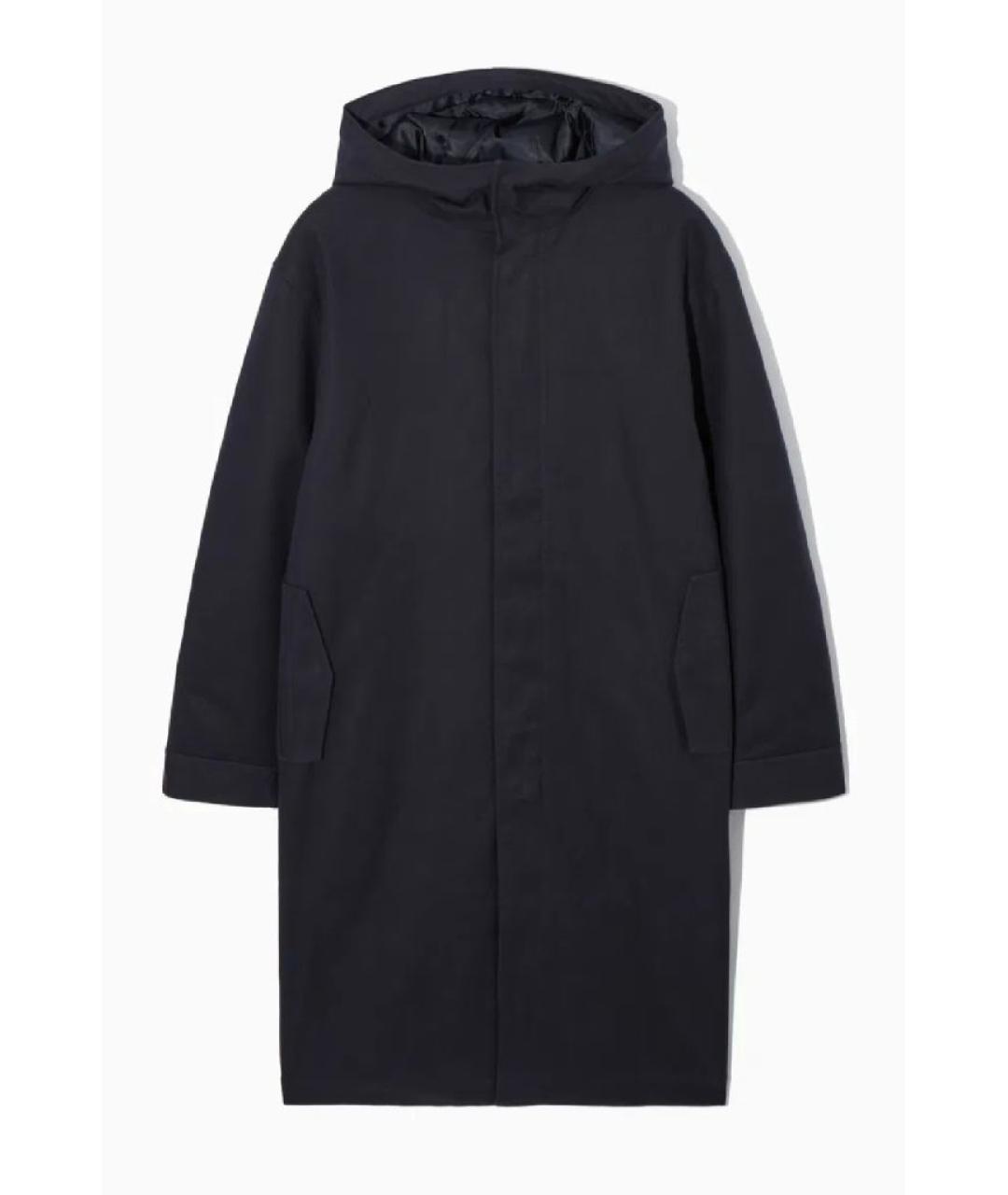 COS Темно-синяя хлопко-эластановая парка, фото 7