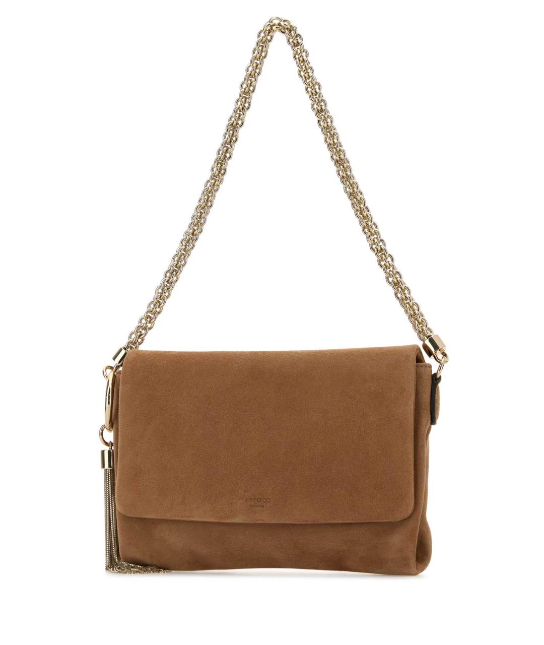 JIMMY CHOO Коричневая замшевая сумка через плечо, фото 2