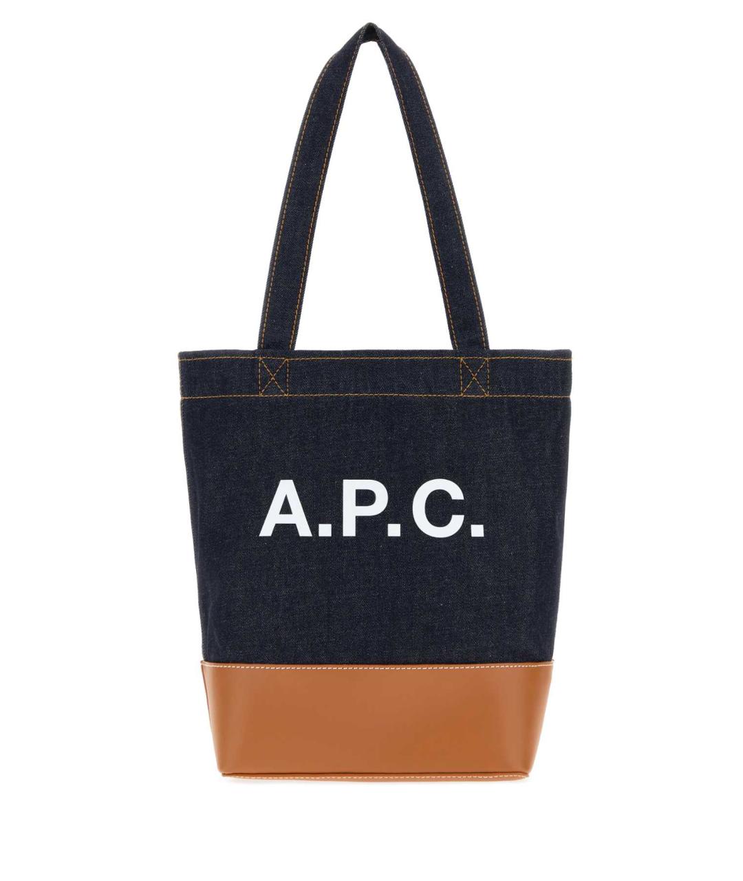 A.P.C. Синяя тканевая сумка на плечо, фото 3