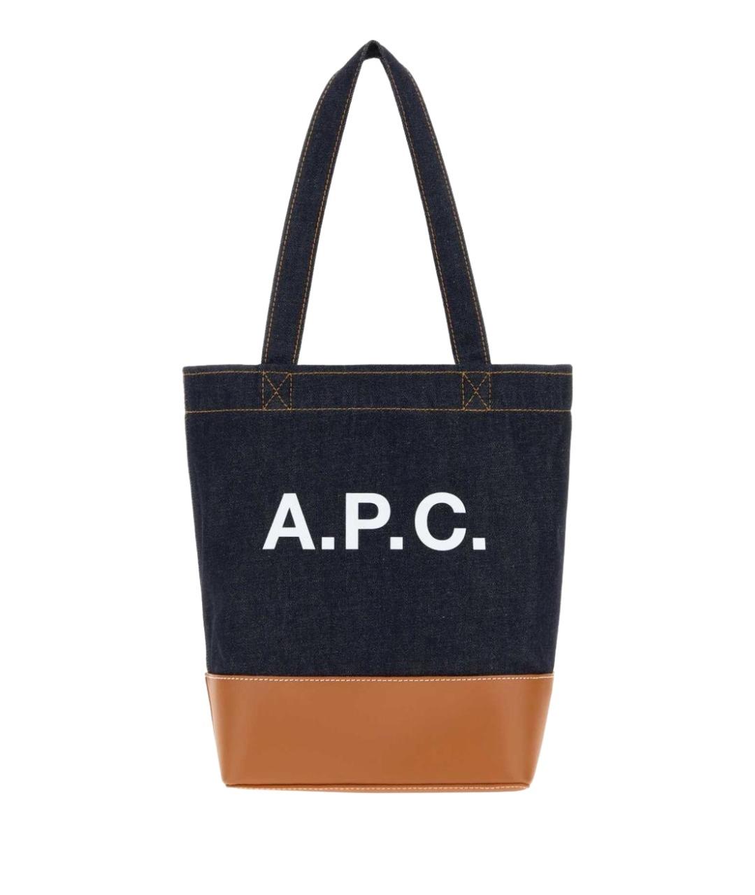 A.P.C. Синяя тканевая сумка на плечо, фото 1