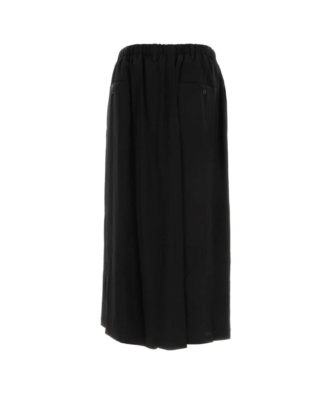 YOHJI YAMAMOTO Черная ацетатная юбка макси, фото 2