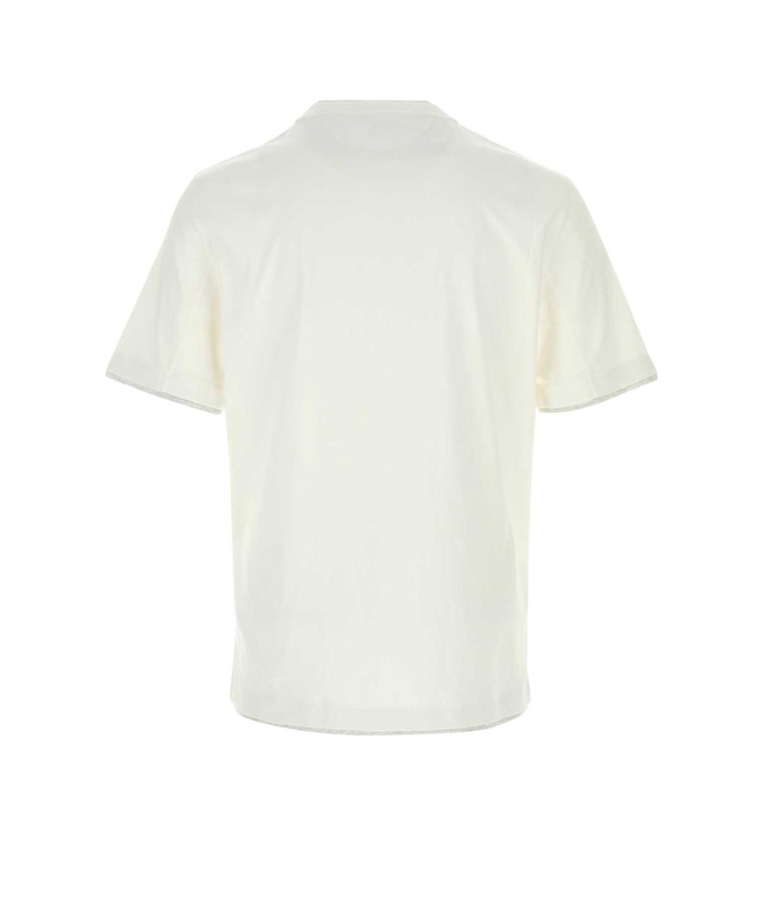 BRUNELLO CUCINELLI Белая хлопковая футболка, фото 2