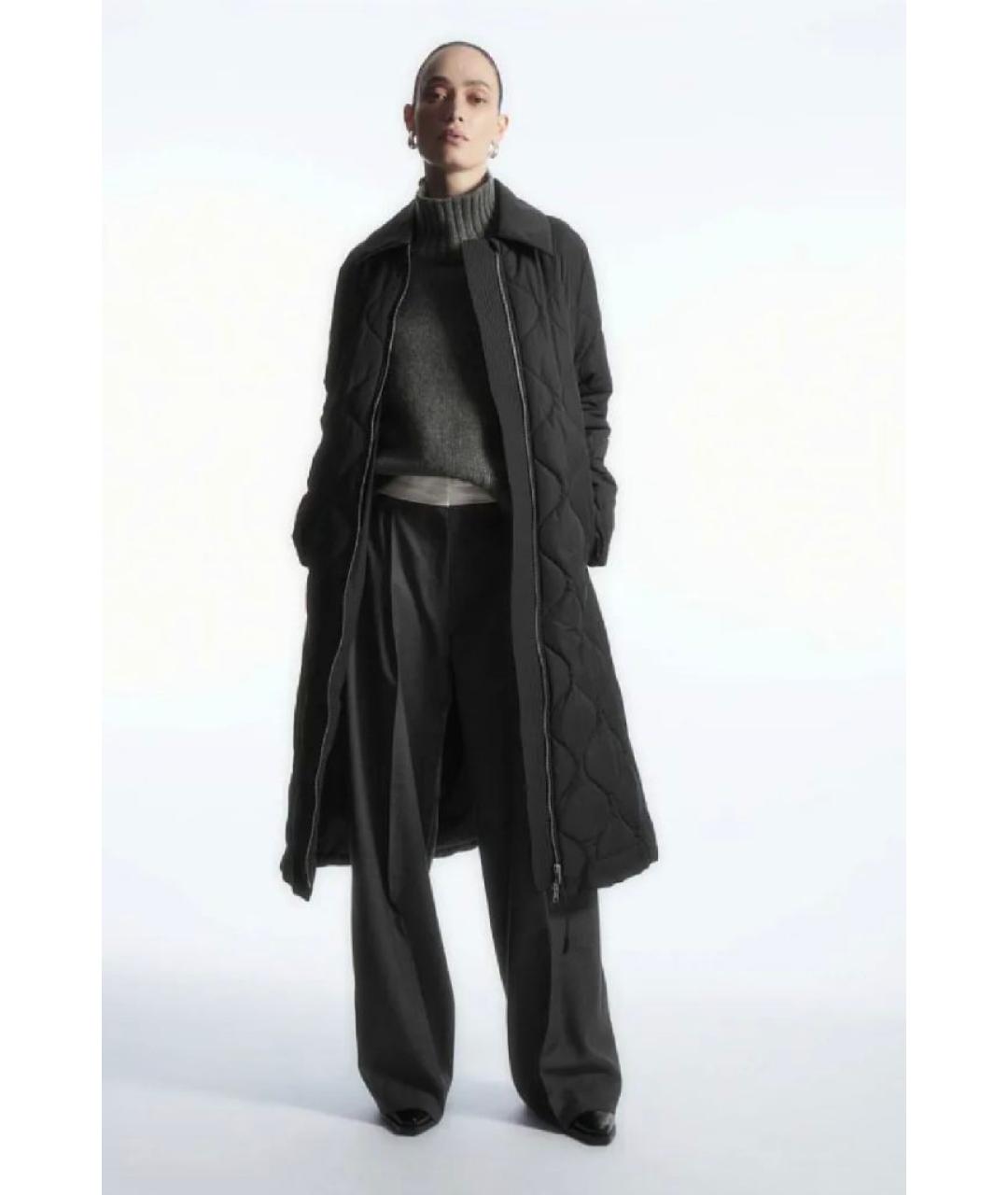 COS Черное полиэстеровое пальто, фото 2