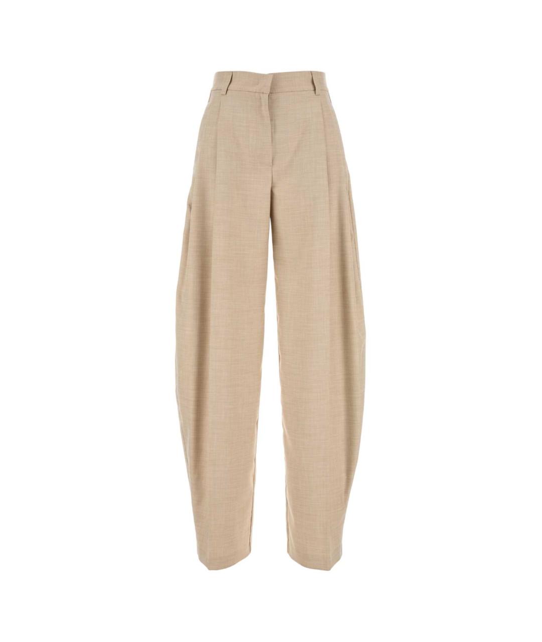 THE ANDAMANE Бежевые полиэстеровые прямые брюки, фото 1