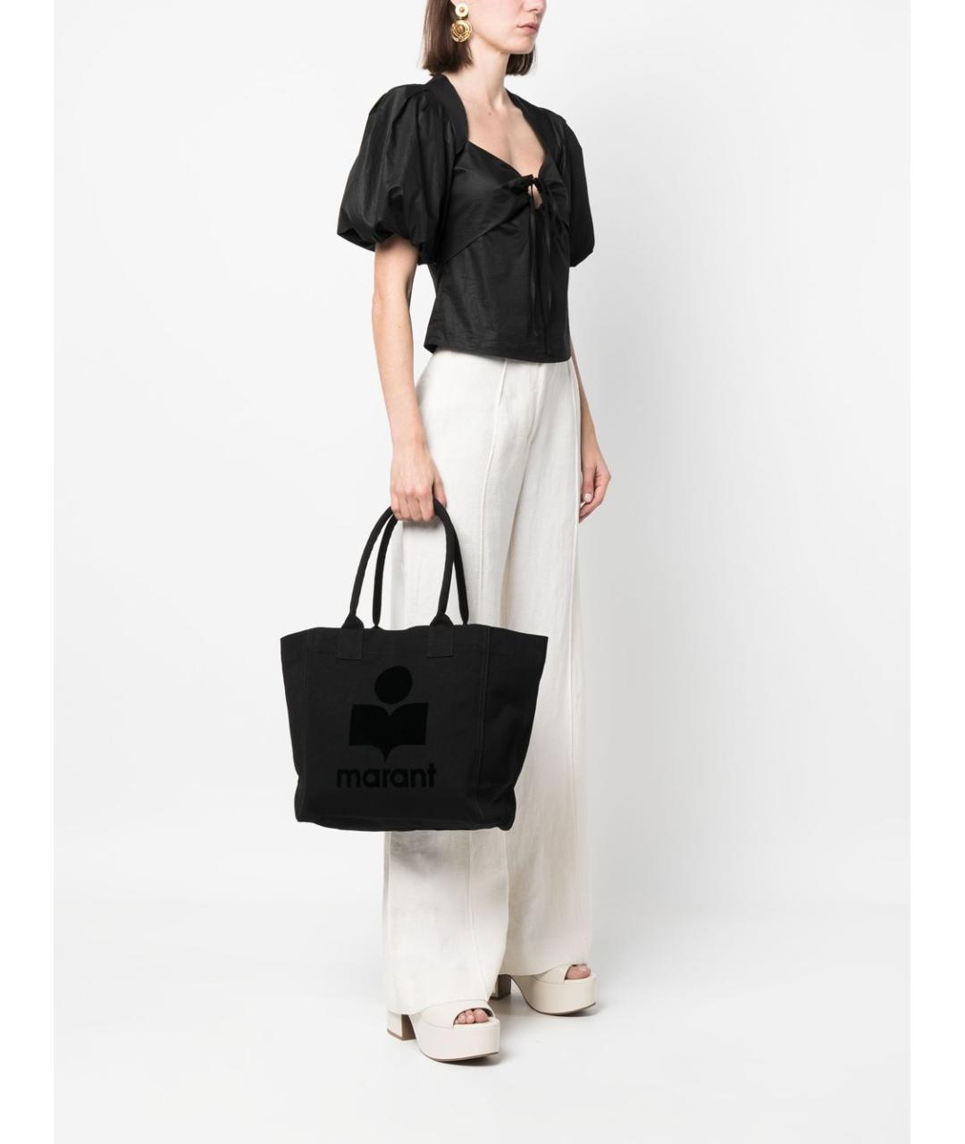 ISABEL MARANT Черная хлопковая сумка тоут, фото 2