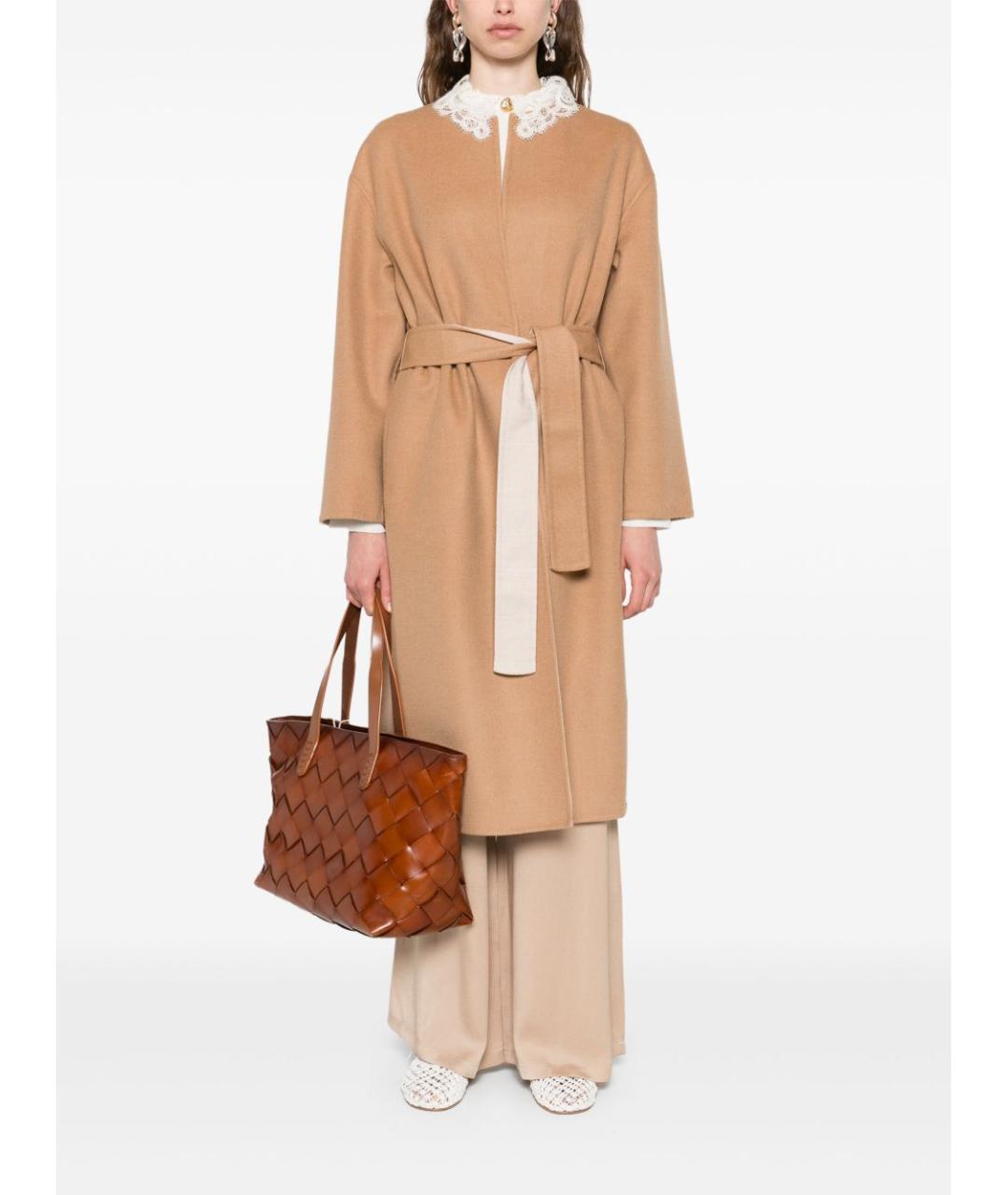 FABIANA FILIPPI Бежевое шерстяное пальто, фото 4