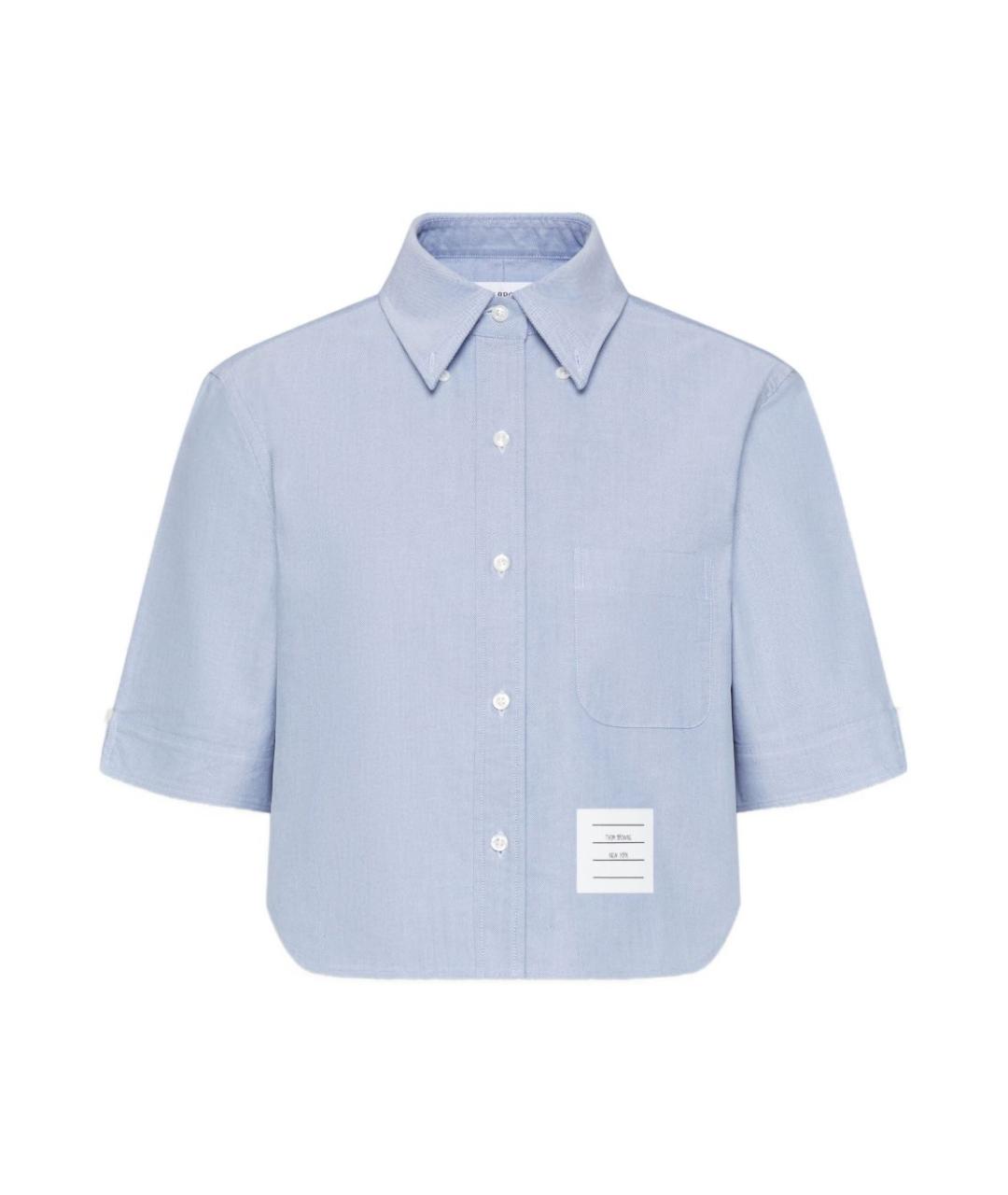 THOM BROWNE Голубая хлопковая рубашка, фото 1