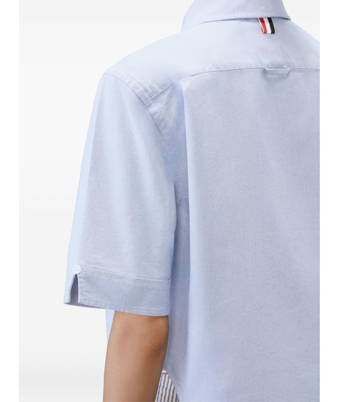 THOM BROWNE Голубая хлопковая рубашка, фото 5