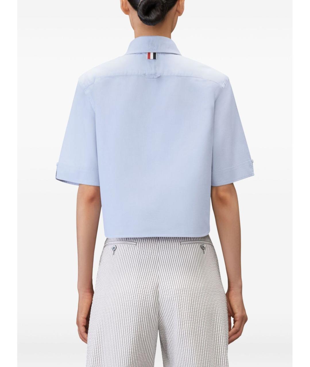 THOM BROWNE Голубая хлопковая рубашка, фото 3