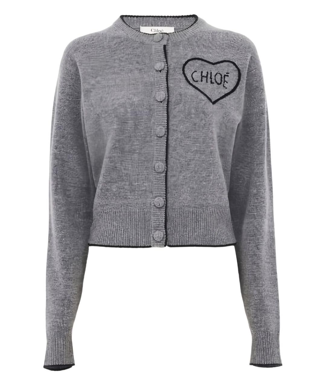 CHLOE Серый кашемировый кардиган, фото 1