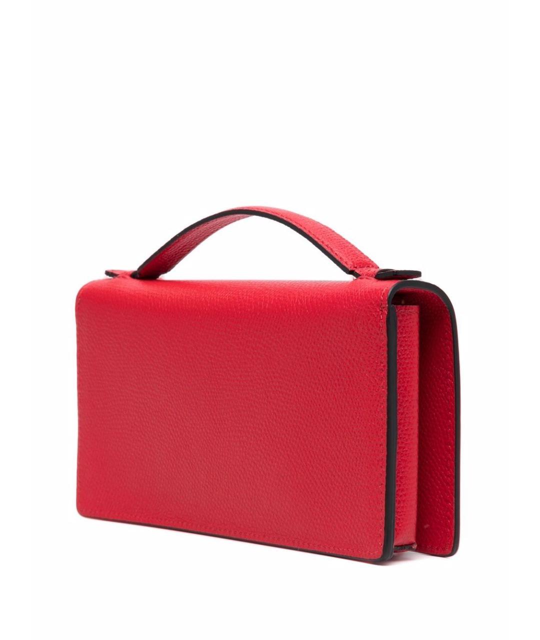 VALENTINO Красная кожаная сумка с короткими ручками, фото 4