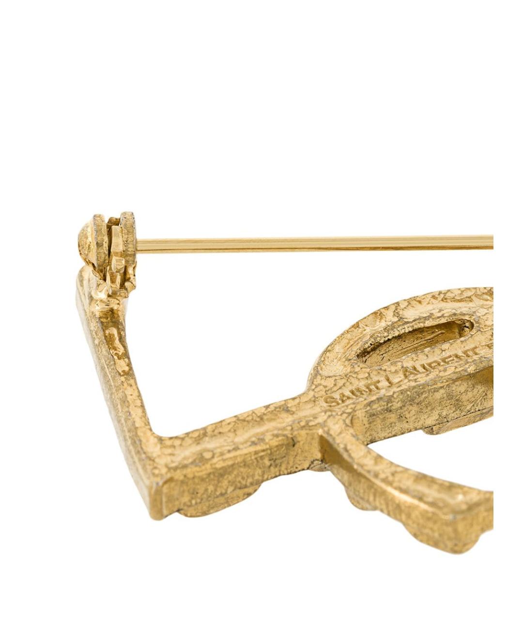 SAINT LAURENT Золотая металлическая булавка / брошь, фото 2