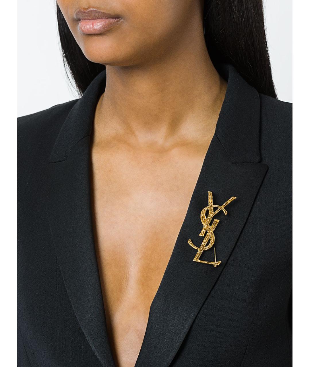SAINT LAURENT Золотая металлическая булавка / брошь, фото 3