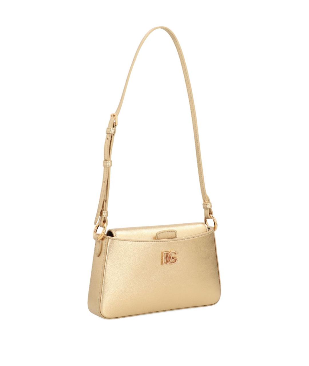 DOLCE&GABBANA Золотая сумка через плечо, фото 4