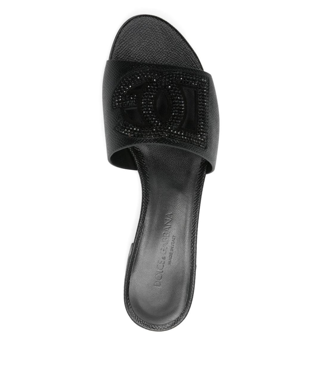 DOLCE&GABBANA Черные кожаные мюли, фото 4