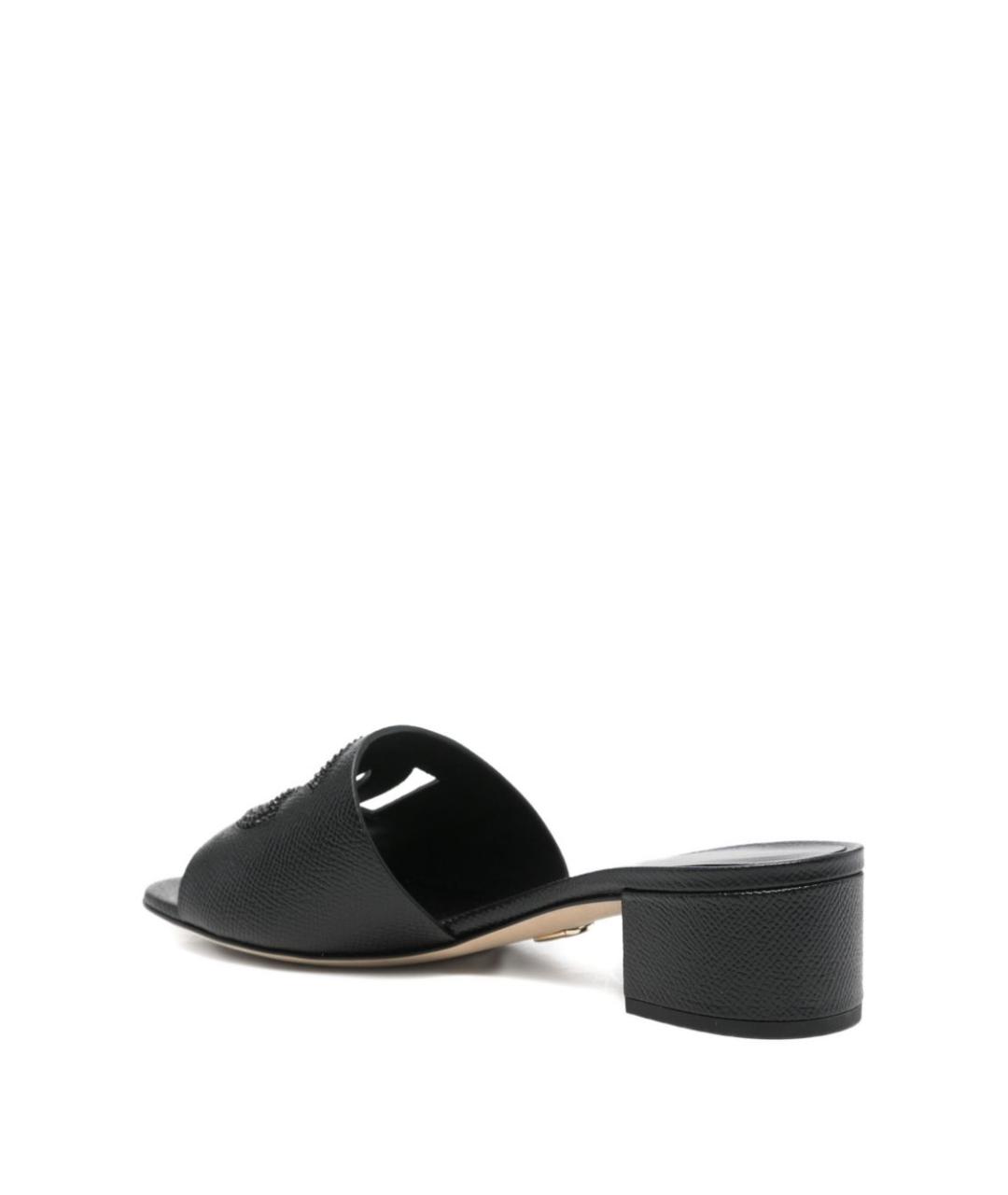 DOLCE&GABBANA Черные кожаные мюли, фото 3