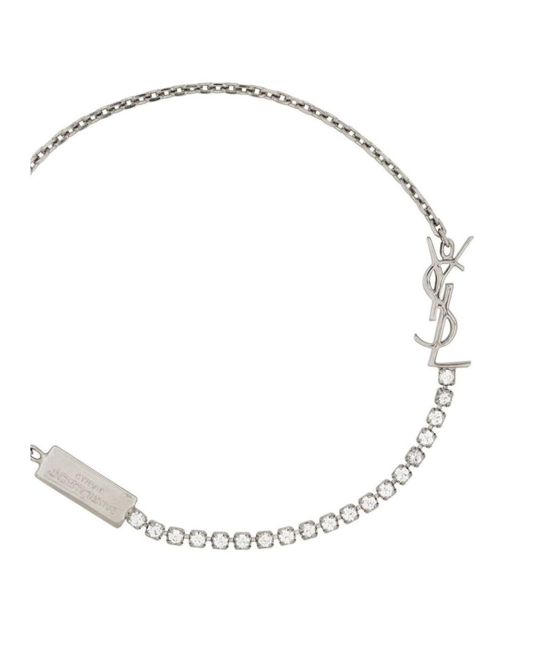 SAINT LAURENT Серебрянный металлический браслет, фото 3