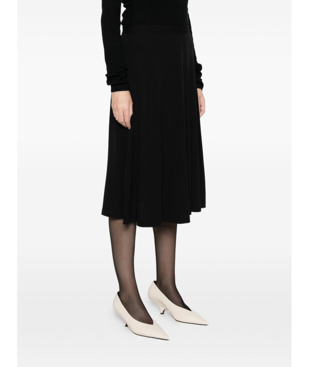 TOTEME Черная полиэстеровая юбка миди, фото 4
