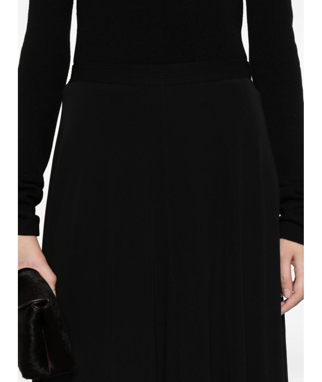 TOTEME Черная полиэстеровая юбка миди, фото 3