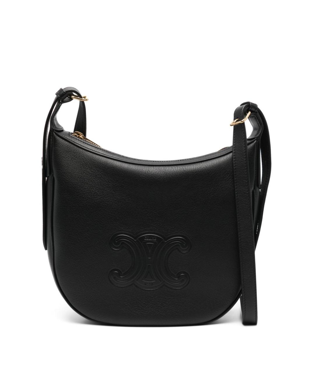 CELINE Черная кожаная сумка через плечо, фото 1