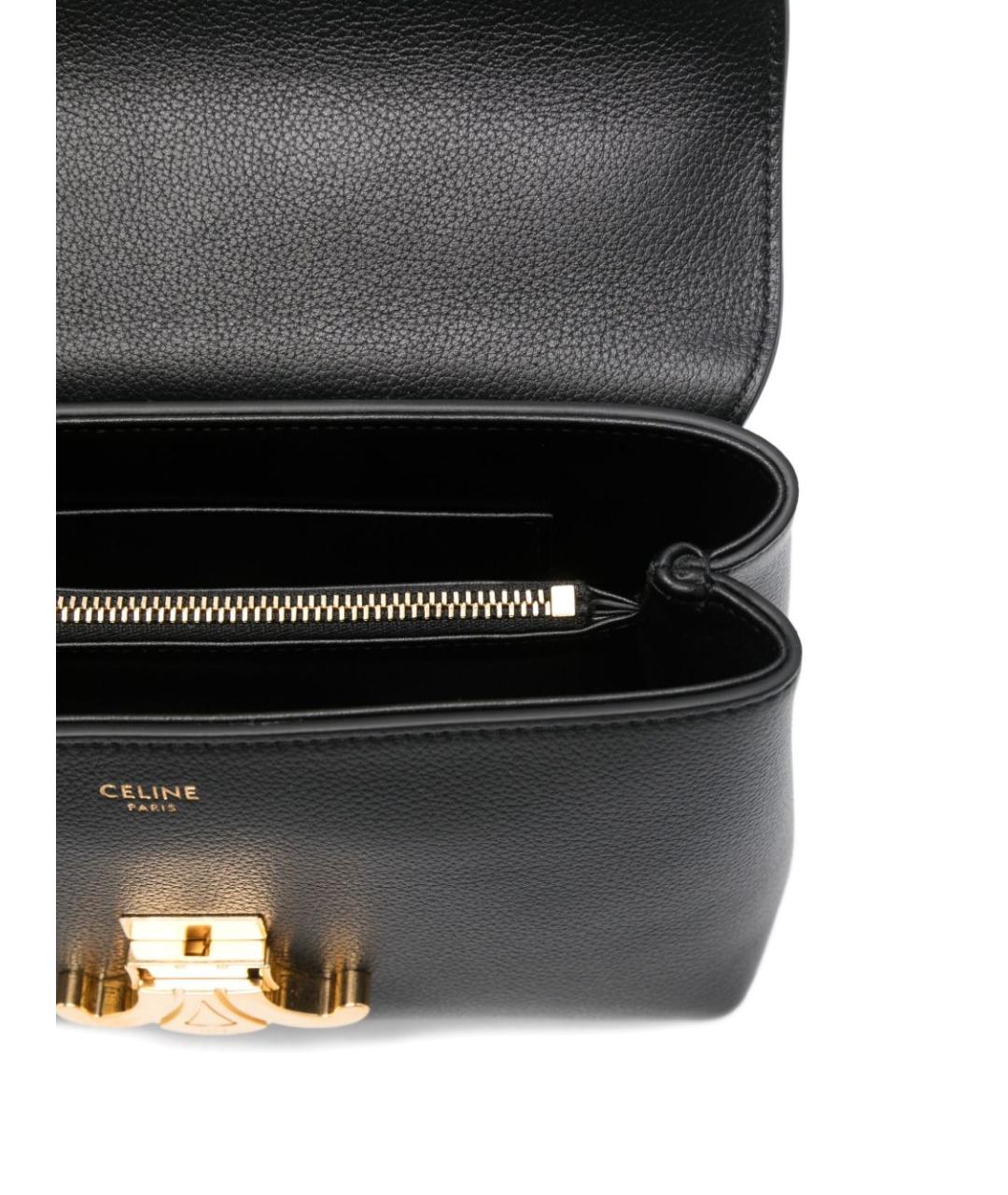 CELINE Черная кожаная сумка с короткими ручками, фото 3