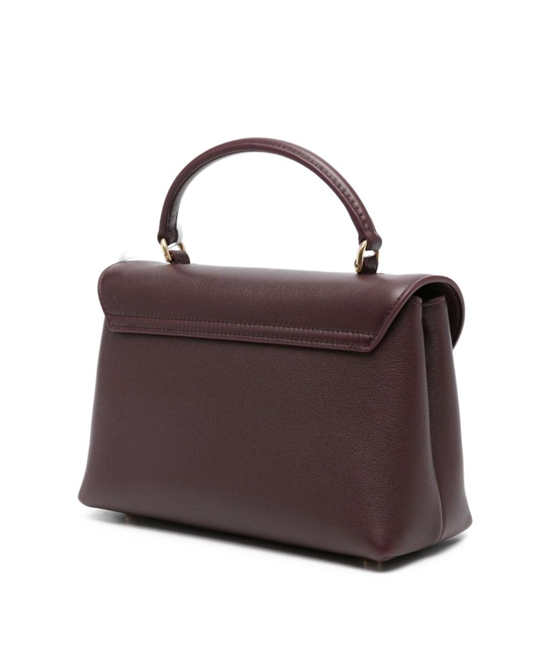 CELINE Бордовая кожаная сумка с короткими ручками, фото 4
