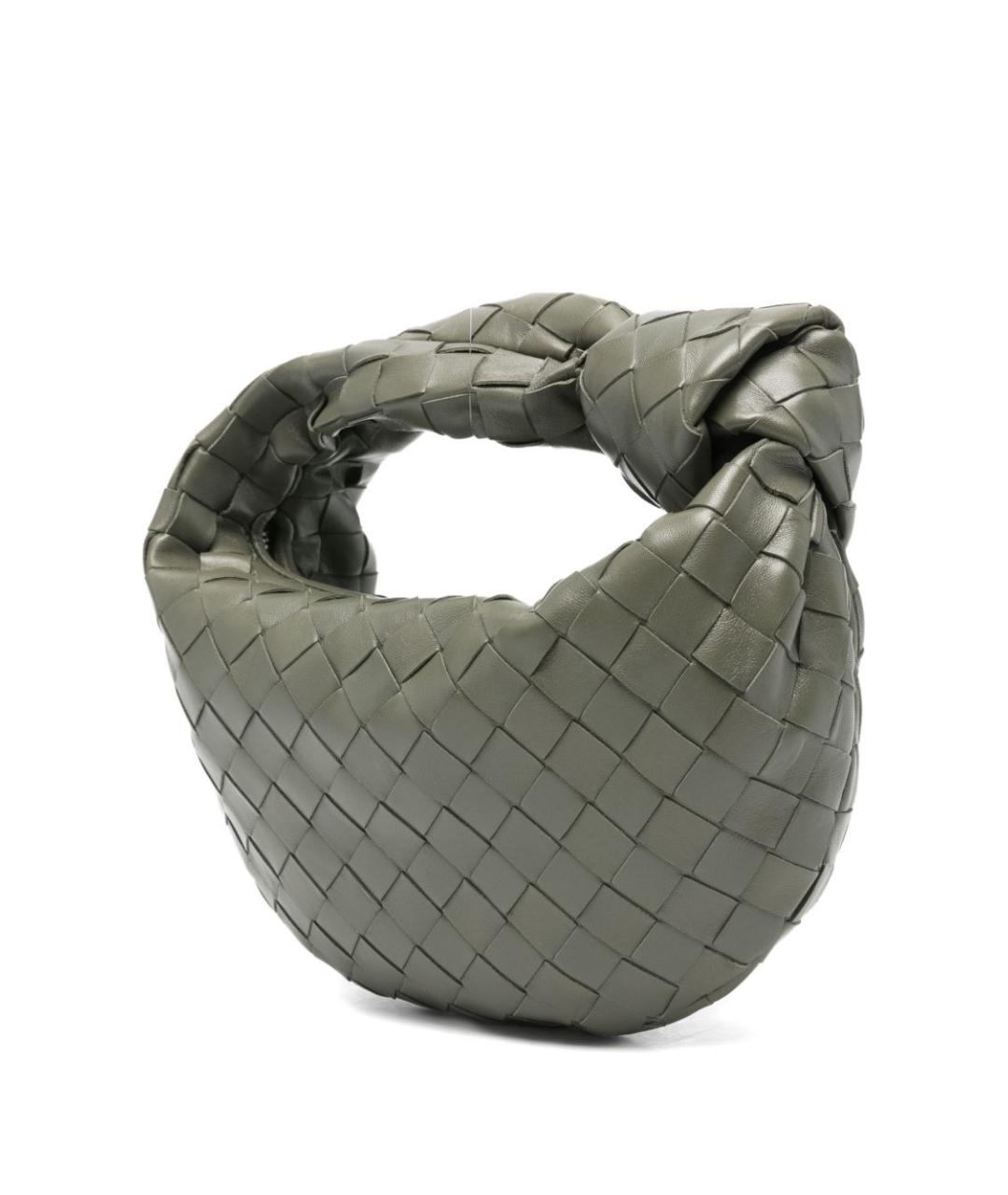 BOTTEGA VENETA Зеленая кожаная сумка с короткими ручками, фото 3