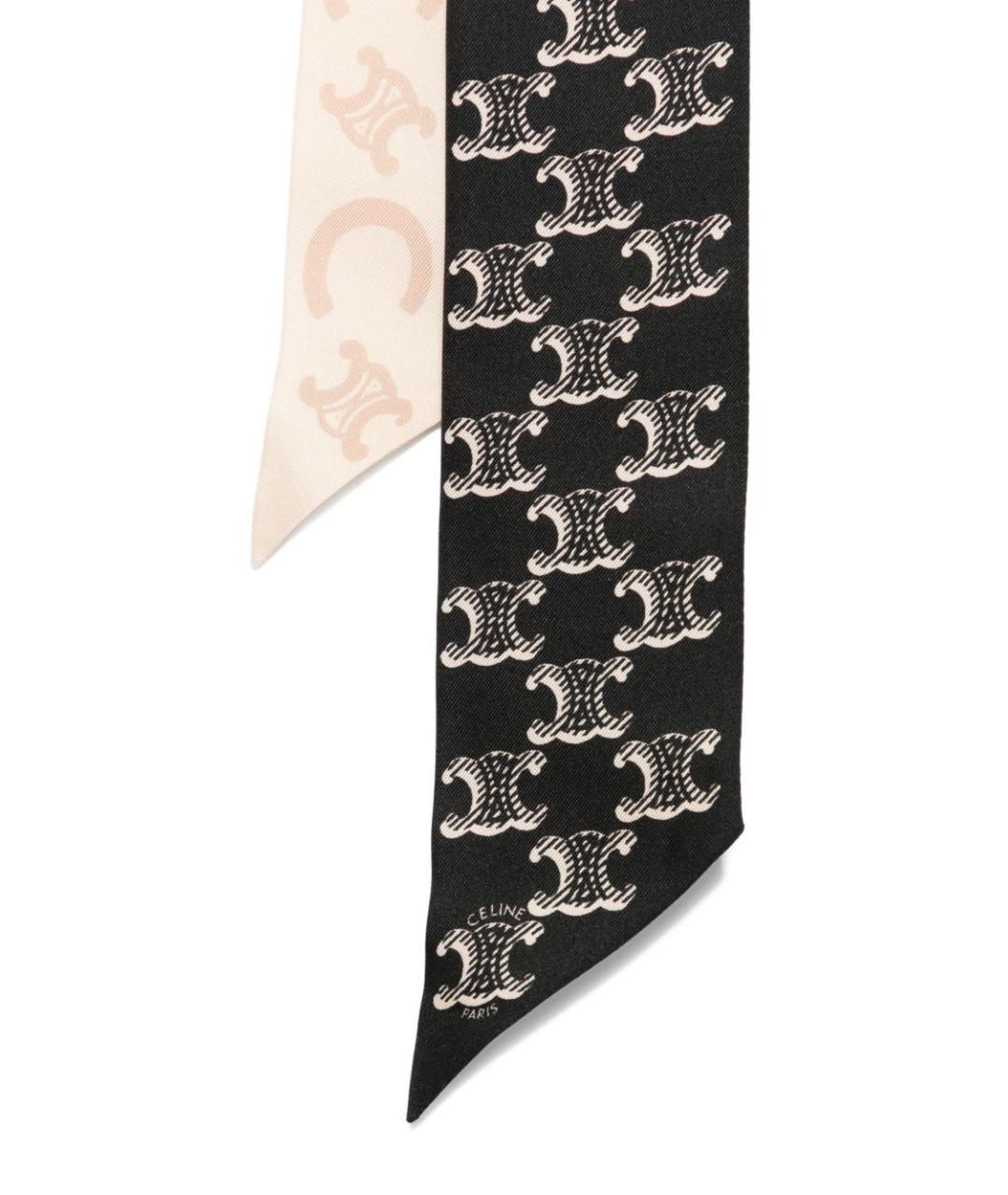 CELINE Белый шелковый шарф, фото 2