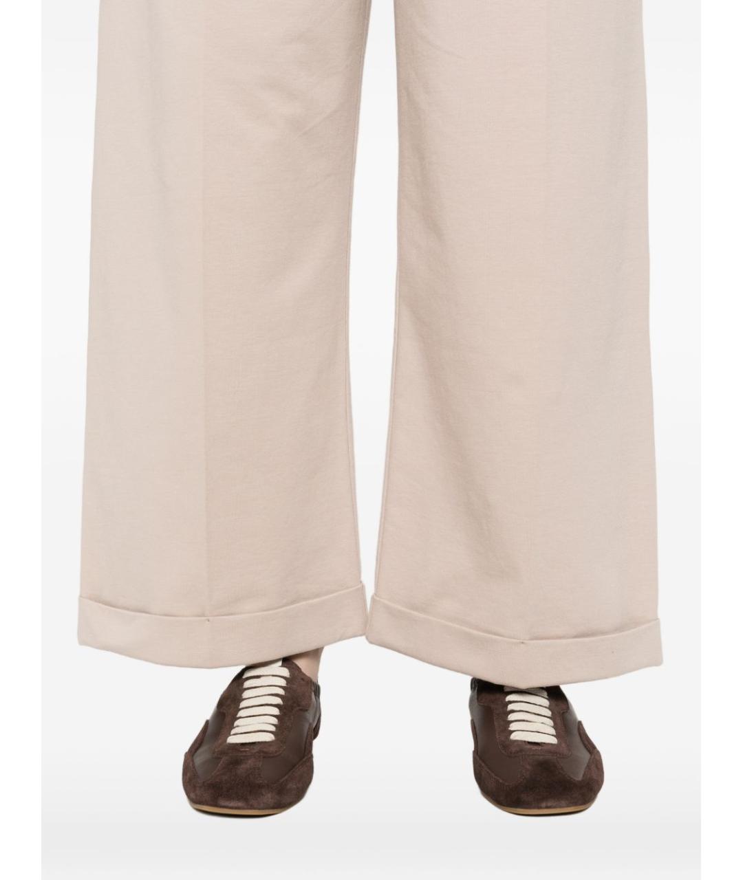 BRUNELLO CUCINELLI Бежевые хлопковые прямые брюки, фото 2